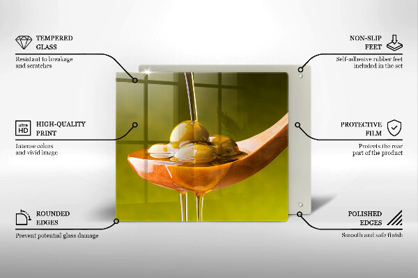 Spisskyddsplatta unik Olivolja och oliver