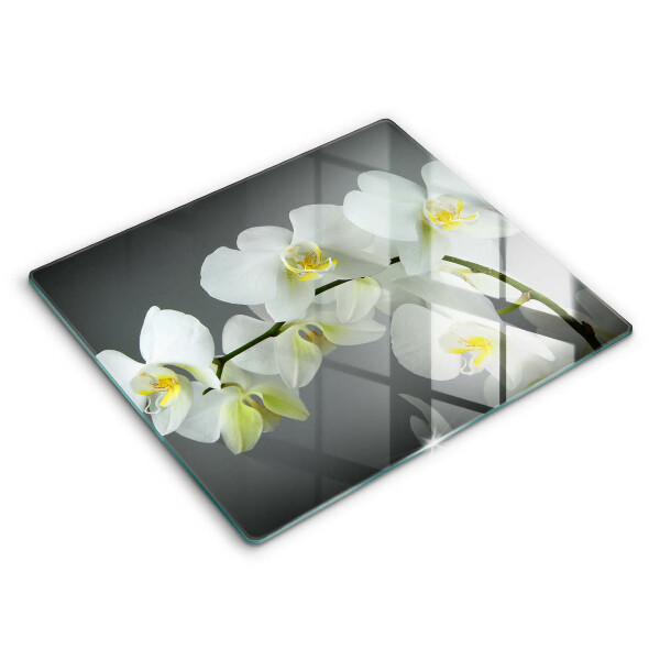 Spisskyddsplatta unik Vita orkidéblommor
