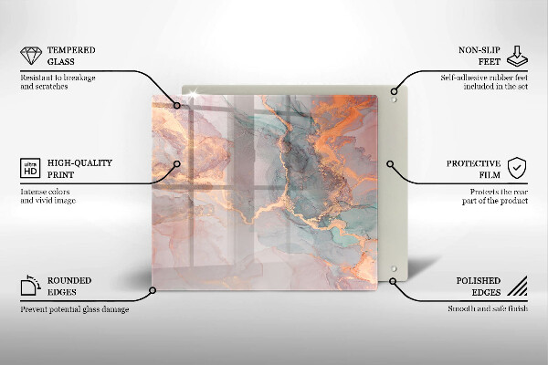 Kokkärlskydd unik Marmor med guld