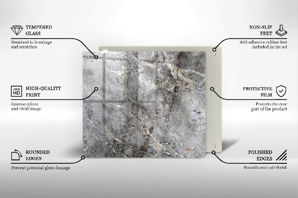 Skydd för induktionsspis unik Sten textur