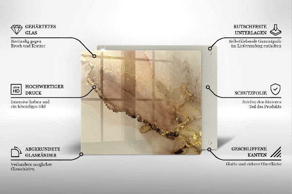 Skydd för induktionsspis unik Guld abstraktion