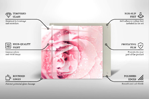 Kokkärlskydd unik Daggdroppar och rosblomma