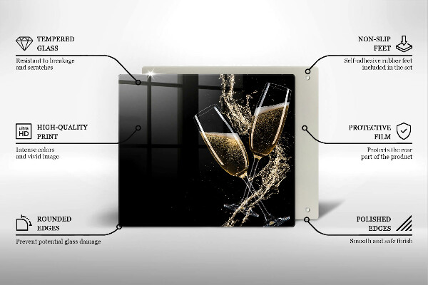 Skydd för induktionsspis unik Glas champagne
