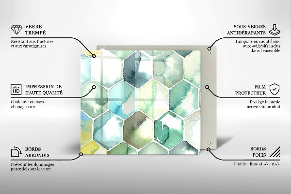 Skydd för induktionsspis unik Akvarell hexagoner