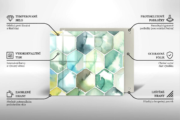 Skydd för induktionsspis unik Akvarell hexagoner