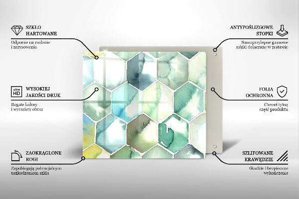 Skydd för induktionsspis unik Akvarell hexagoner