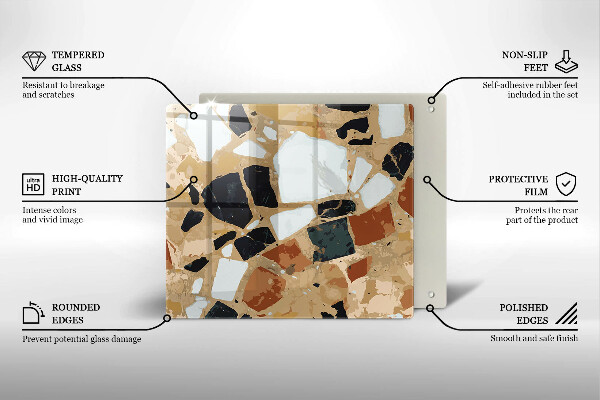 Skydd för induktionsspis unik Dekorativ stenplatta