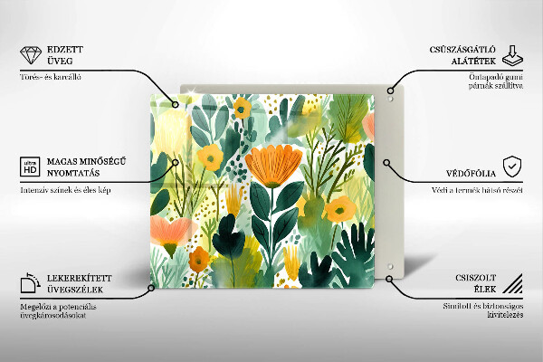 Skydd för induktionsspis unik Målade blommor