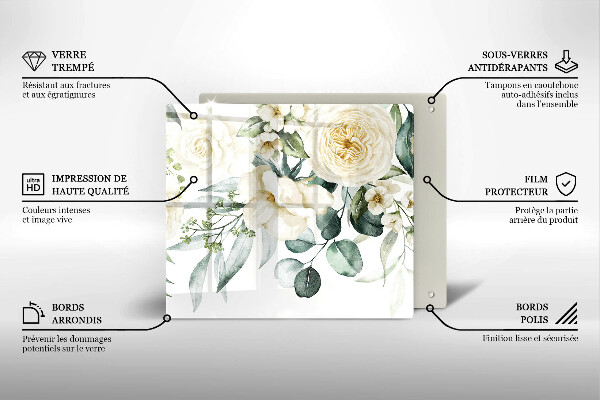 Skydd för induktionsspis unik Akvarell blommor