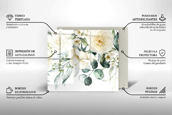 Skydd för induktionsspis unik Akvarell blommor