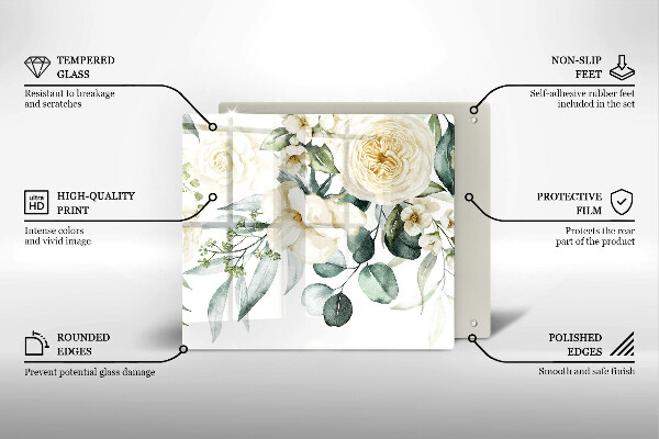 Skydd för induktionsspis unik Akvarell blommor