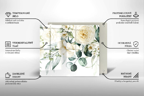 Skydd för induktionsspis unik Akvarell blommor