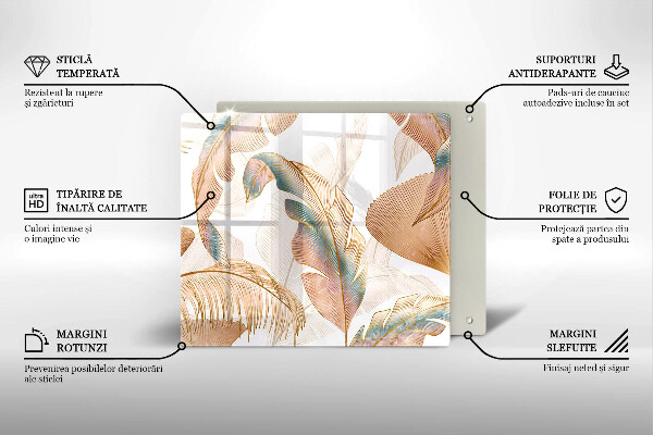 Skydd för induktionsspis unik Boho fjädrar och löv