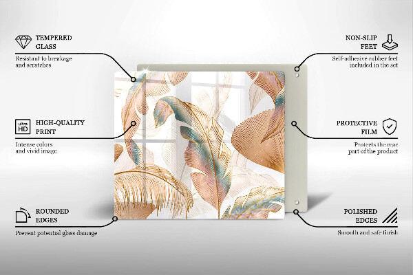 Skydd för induktionsspis unik Boho fjädrar och löv