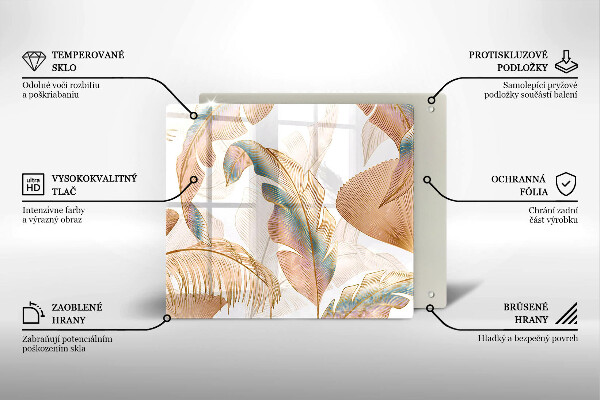 Skydd för induktionsspis unik Boho fjädrar och löv