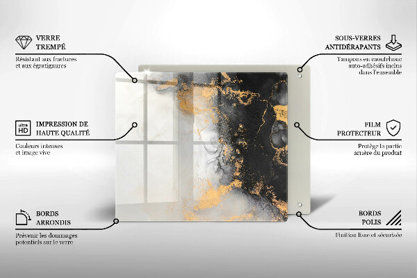 Skydd för induktionsspis unik Abstraktion med guld