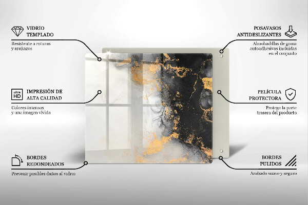 Skydd för induktionsspis unik Abstraktion med guld