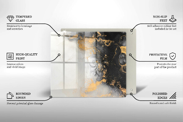 Skydd för induktionsspis unik Abstraktion med guld