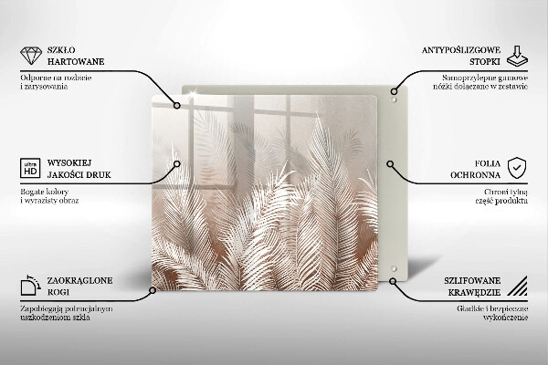 Skydd för induktionsspis unik Boho vegetation löv