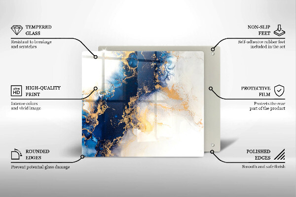 Skydd för induktionsspis unik Abstraktion med blått