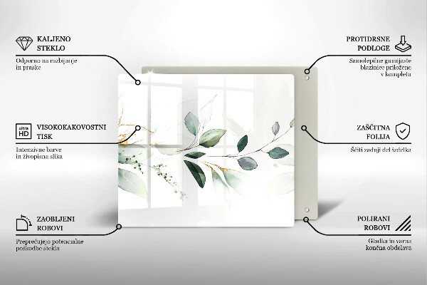 Skydd för induktionsspis unik Akvarell blad