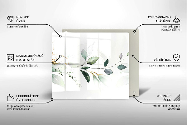 Skydd för induktionsspis unik Akvarell blad