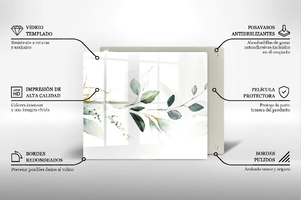 Skydd för induktionsspis unik Akvarell blad