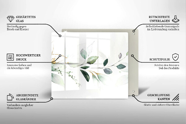 Skydd för induktionsspis unik Akvarell blad