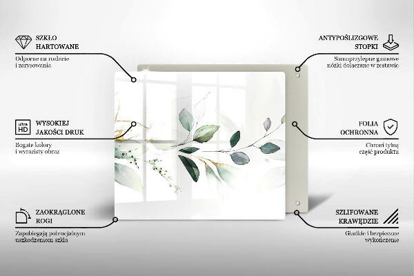 Skydd för induktionsspis unik Akvarell blad