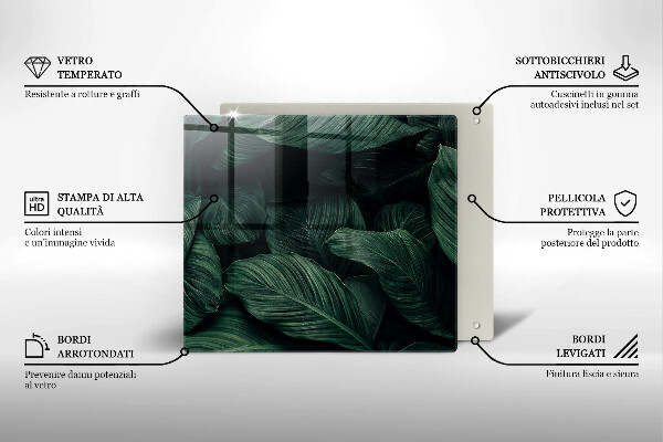 Skydd för induktionsspis unik Mörka löv