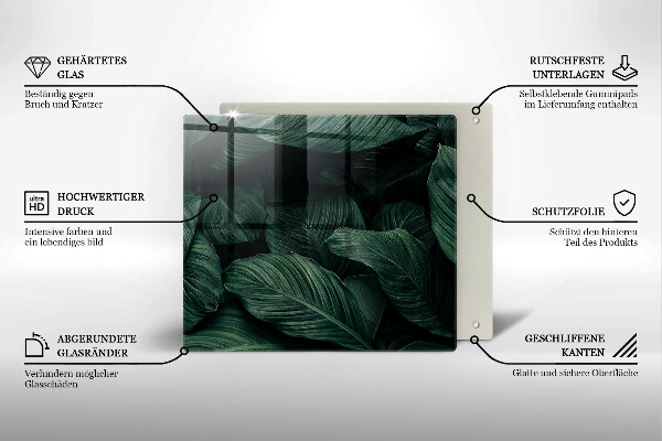Skydd för induktionsspis unik Mörka löv