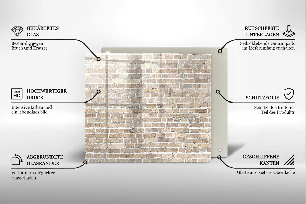 Skydd för induktionsspis unik Ljus tegelvägg