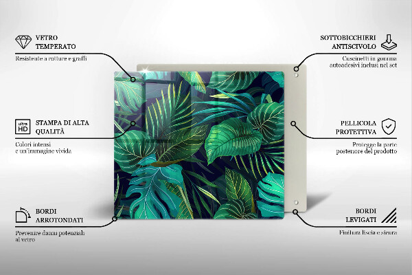 Kokkärlskydd unik Djungel löv illustration