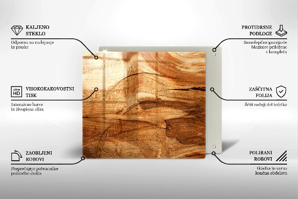 Glashällskydd unik Träskiva textur
