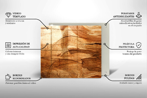 Glashällskydd unik Träskiva textur