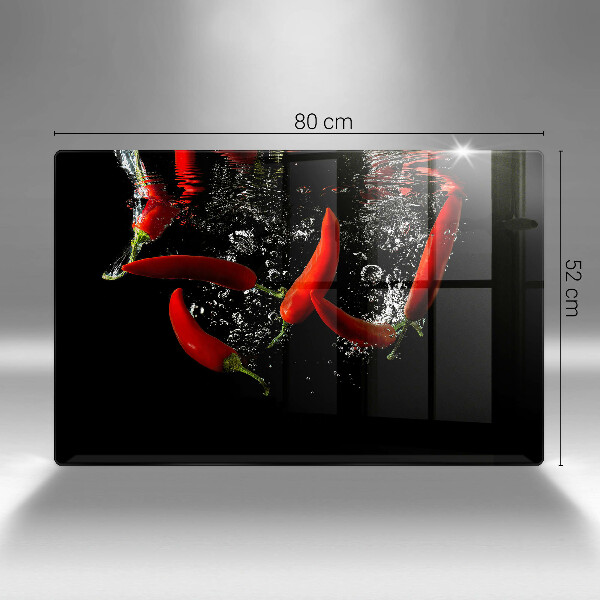 Spisskyddsplatta elegant Chilipeppar i vatten