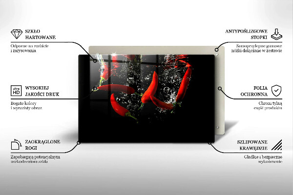 Spisskyddsplatta elegant Chilipeppar i vatten