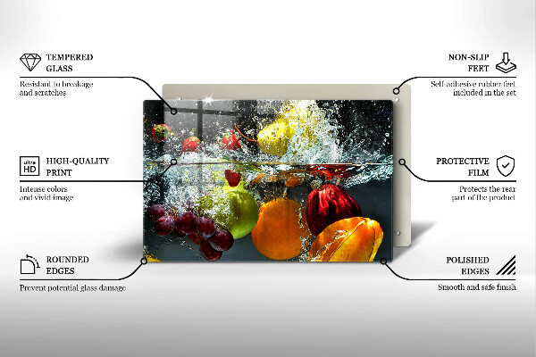 Spisskyddsplatta elegant Saftig frukt i vatten