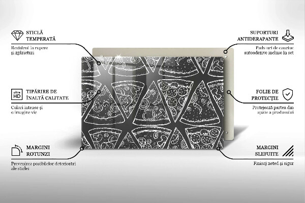 Glashällskydd elegant Pizza illustration