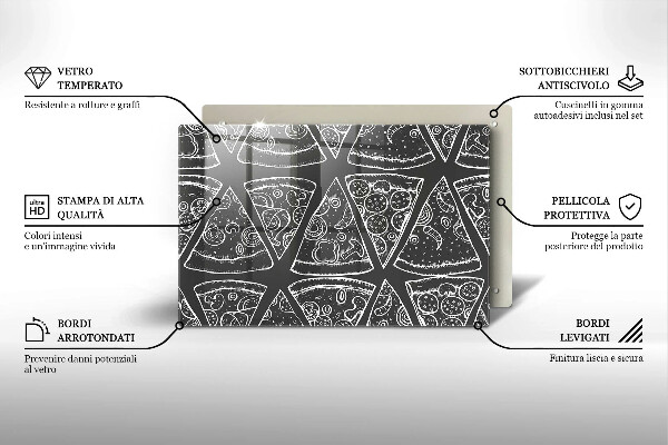 Glashällskydd elegant Pizza illustration