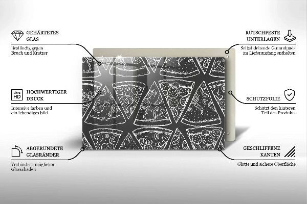 Glashällskydd elegant Pizza illustration