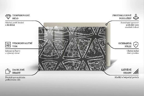 Glashällskydd elegant Pizza illustration