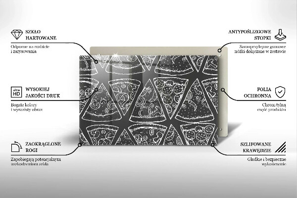 Glashällskydd elegant Pizza illustration