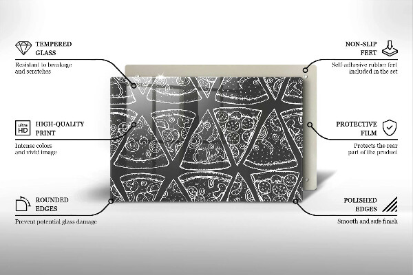 Glashällskydd elegant Pizza illustration