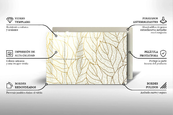 Spisskyddsplatta elegant Line-art lövmönster