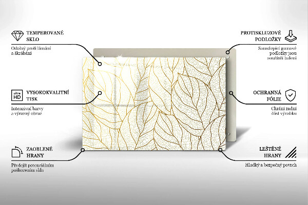 Spisskyddsplatta elegant Line-art lövmönster