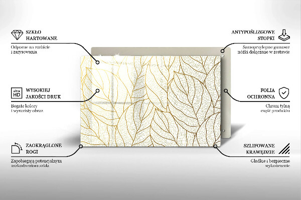 Spisskyddsplatta elegant Line-art lövmönster