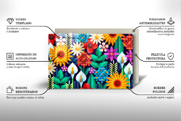 Spisskyddsplatta elegant Blommor äng illustration