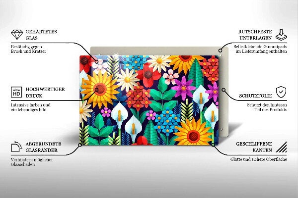 Spisskyddsplatta elegant Blommor äng illustration