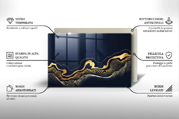 Spisskyddsplatta elegant Abstrakta gyllene linjer